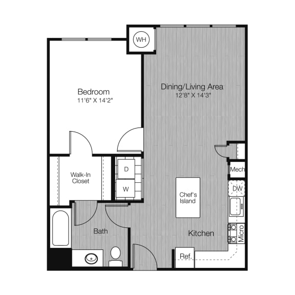 a floor plan of a bedroom apartment at West 130, West Hempstead, NY