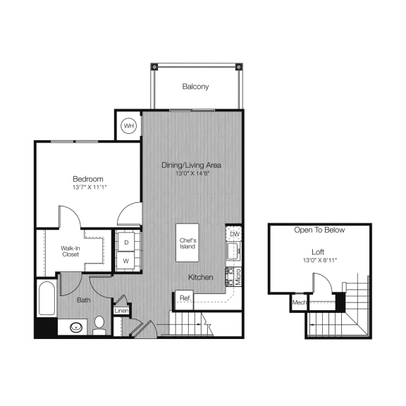 bedroom floor plan | the madison at ballston station at West 130, West Hempstead