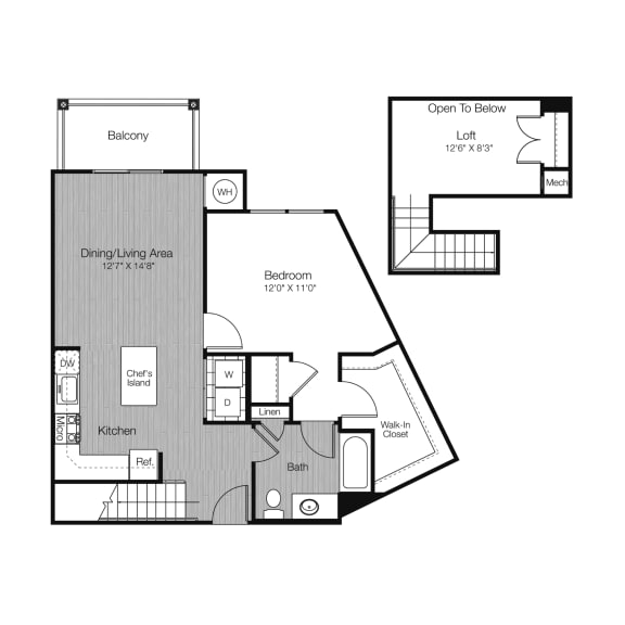 a floor plan of a bedroom apartment at West 130, West Hempstead, NY