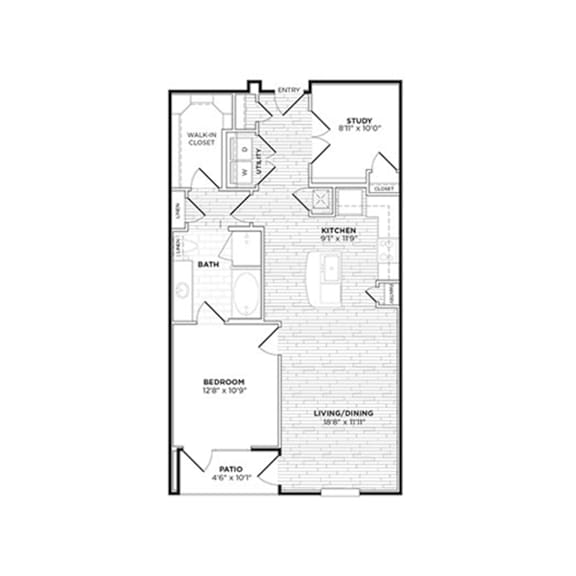 Floor Plan  A6B Floorplan at Agave, San Antonio, TX, 78205