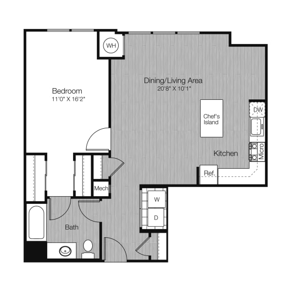 a floor plan of a bedroom apartment at West 130, New York ,11552