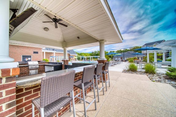 our apartments offer a clubhouse with a pool at Meridian Obici, Suffolk, VA 23434