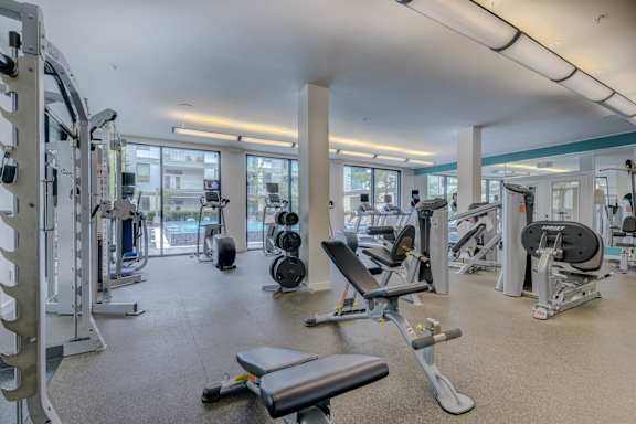 Equipped gym at Agave, San Antonio, TX, 78205