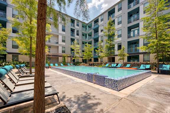 Clear pool view at Agave, San Antonio, Texas