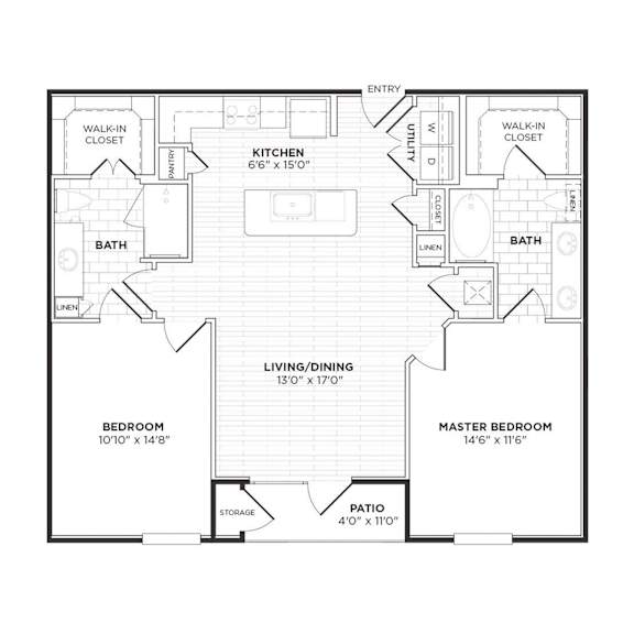 B1 Floorplan at Agave, San Antonio