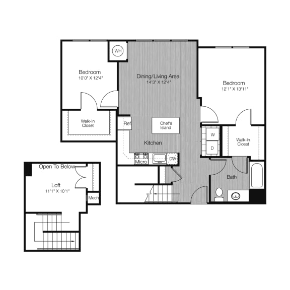 a floor plan of a bedroom apartment at West 130, West Hempstead New York