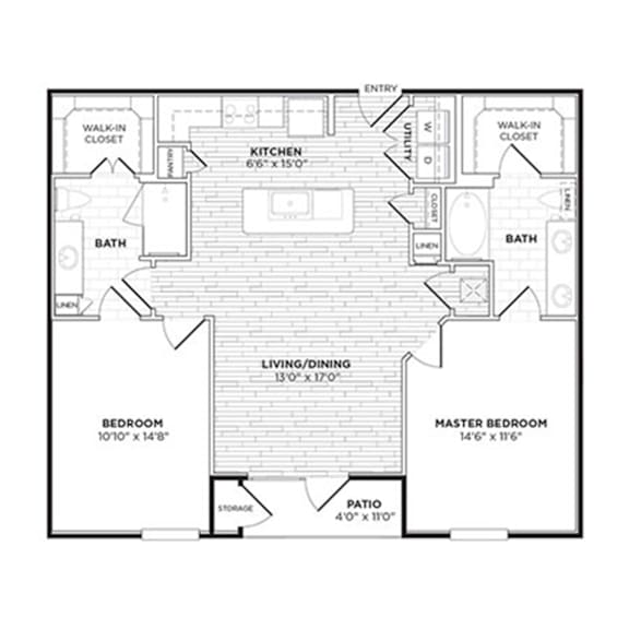 Floor Plan  B1A Floorplan at Agave, San Antonio, TX