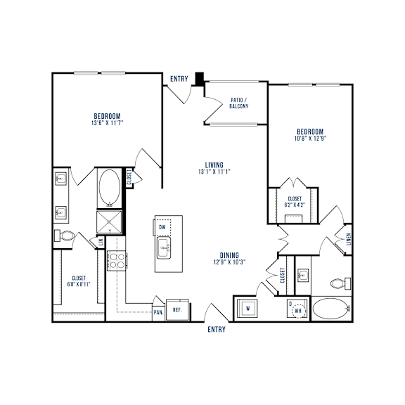 A black and white image of a house floor plan.