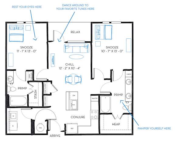 2 bed 2 bath B2A Floor Plan at Regatta Sloans Lake, Denver, 80204