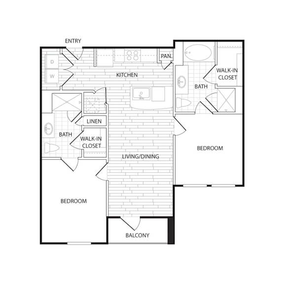 Floor Plan  B2A Floorplan at Agave, San Antonio, 78205