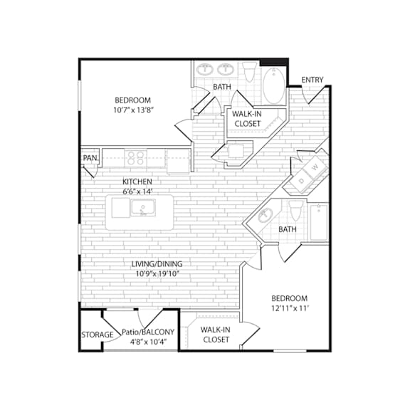 Floor Plan  B4 Floorplan at Agave, San Antonio, TX, 78205