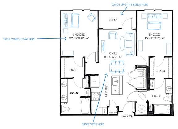 2 bed 2 bath B5A Floor Plan at Regatta Sloans Lake, Denver, 80204