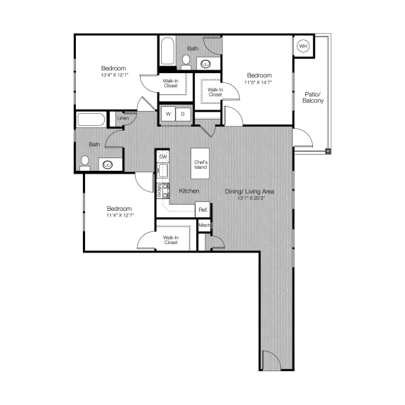 3 bed 2 bath B 3 bed 2 bath B at Metro 303, New York, 11550