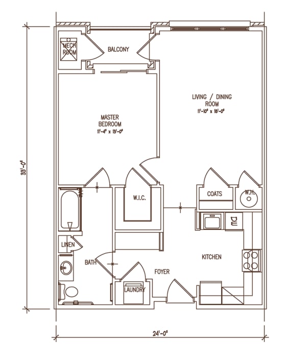 the second floor plan for a bedroom apartment with a mix of cars and a closet  at The Lena, New Jersey