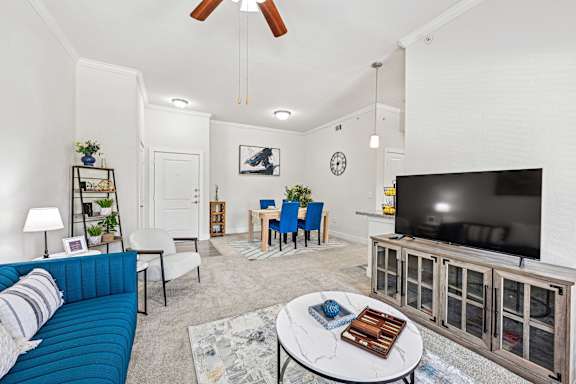 Spacious Living room at The Laurel at Vintage Park 55+ Apartments, Tomball, TX