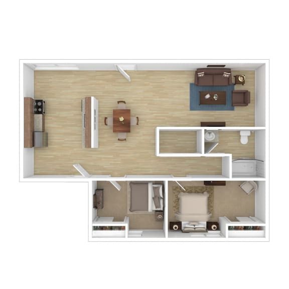 a floor plan of a one bedroom apartment