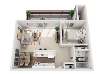 1 Bedroom 1 Bathroom Floor Plan