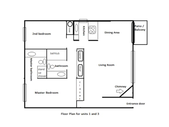 Floor Plan  2 bedroom 2 bathroom Floorplan