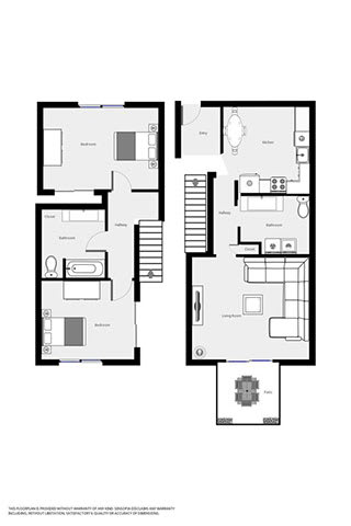 2 bedroom 2 bathroom Floorplan