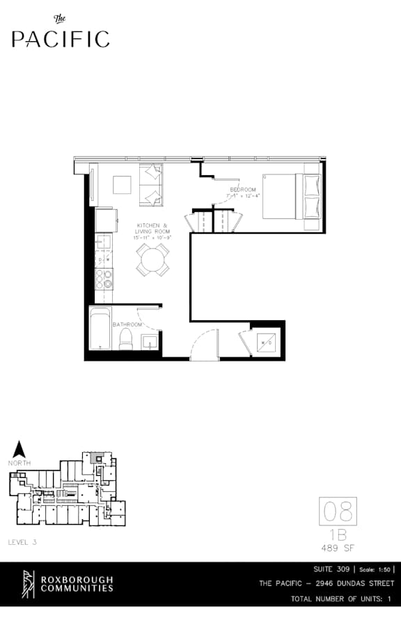 A floor plan for a property located at 2465 Dundas Street.