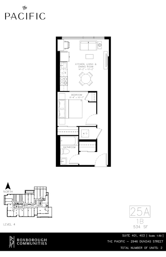 A floor plan for a two-story building with a kitchen, living room, and bedrooms.