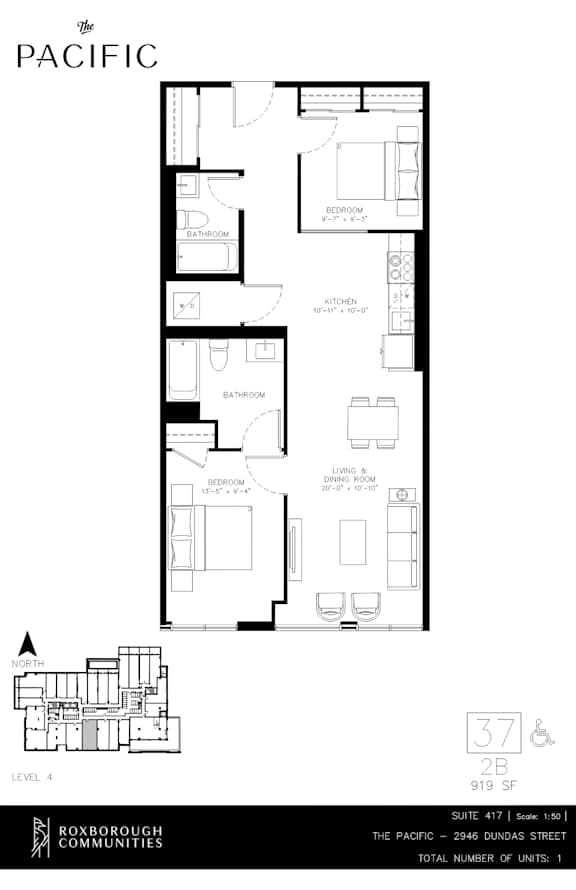 A floor plan for a building named The Pacific is displayed.