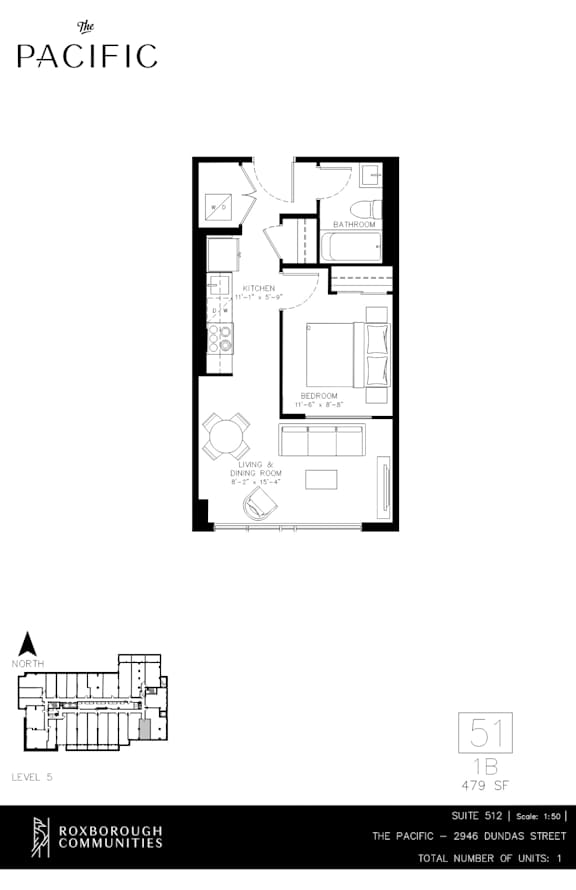 A floor plan for a building called The Pacific is shown.