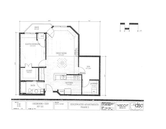 A floor plan of a house with a kitchen, living room, and two bedrooms.