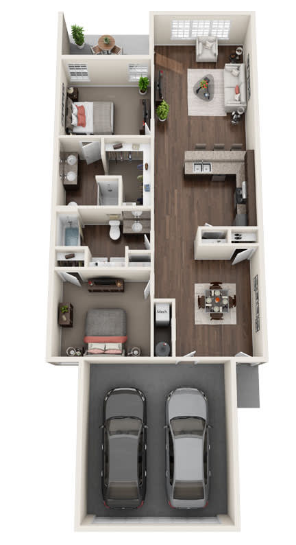 a 2400 sq ft floor plan with a 2 car garage