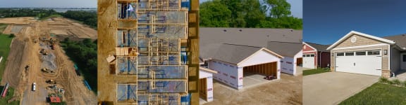 a house under construction and a house in the process of being built