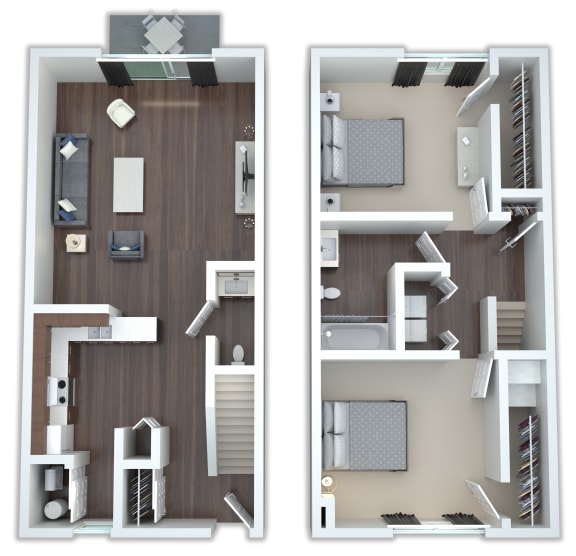a floor plan of a house with a bedroom and a living room
