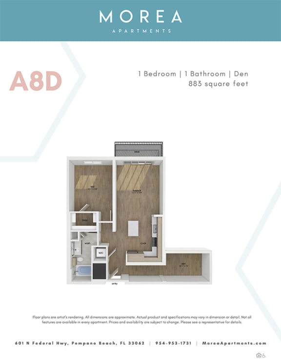 A8D Floor Plan A8D Floor Plan at Morea Apartments, Florida, 33062