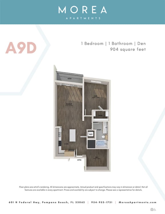 Floor Plan  A9D Floor Plan at Morea Apartments, Pompano Beach, FL, 33062