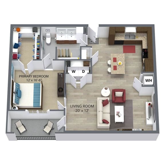 Floor Plan  A6 Floor Plan at Aster Apartments, Ohio