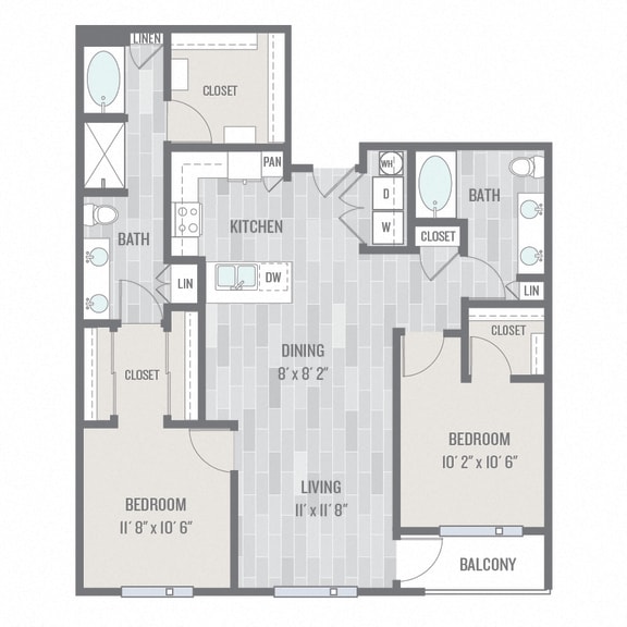 Floor Plan  B1 Floor Plan at Audere Apartments, Phoenix, 85016