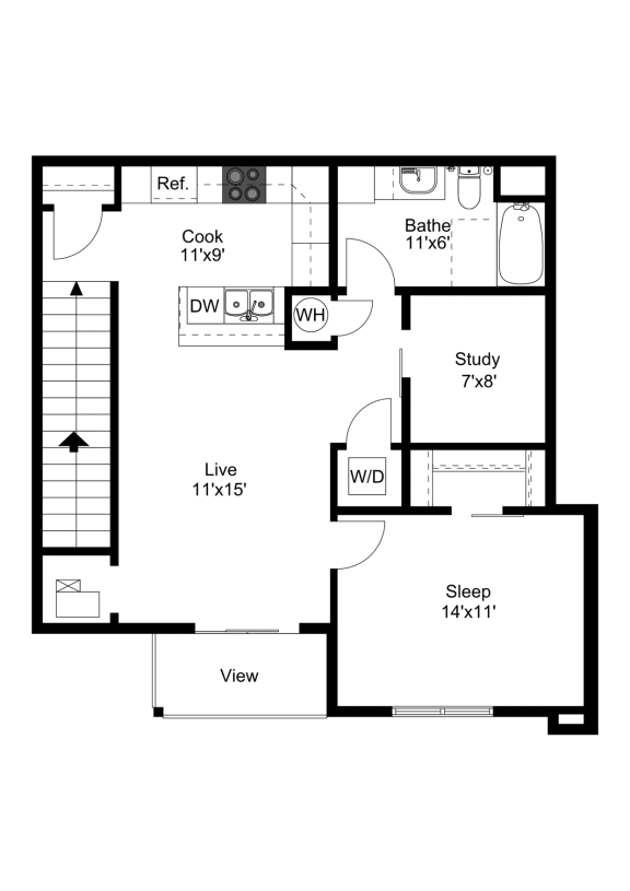 The Stoughton Floor Plan at One Glenn Place, Wisconsin, 53711