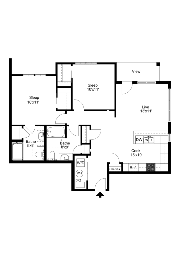 The New Glarus Floor Plan at One Glenn Place, Wisconsin