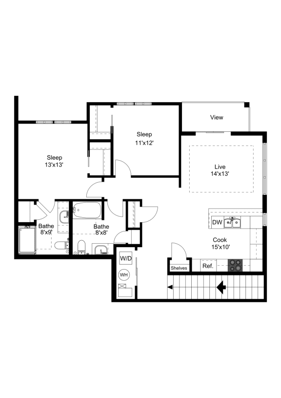 The Brooklyn Floor Plan at One Glenn Place, Wisconsin, 53711