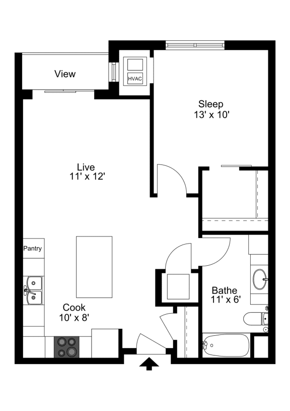 The Fitchburg Floor Plan at One Glenn Place, Fitchburg, 53711