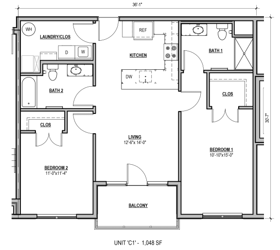 a blue and white floor plan of a house at Statesman Apartments, Franklin
