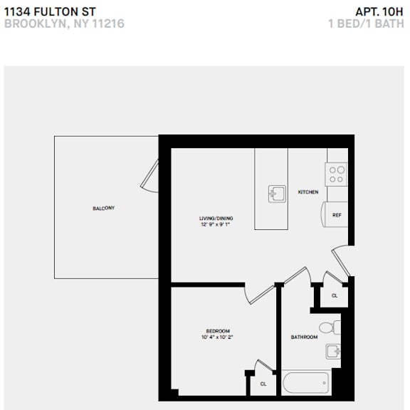 10H 1 Bed 1 Bath Terrace