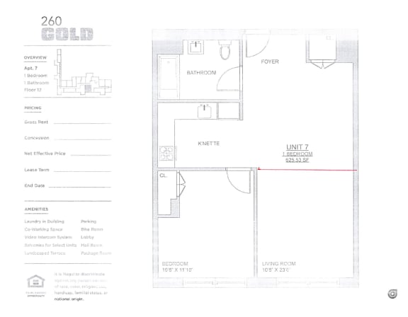 12th Fl 2 Bed 1 Bath