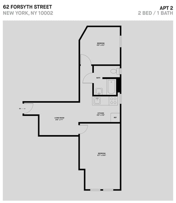 2 Bed 1 Bath