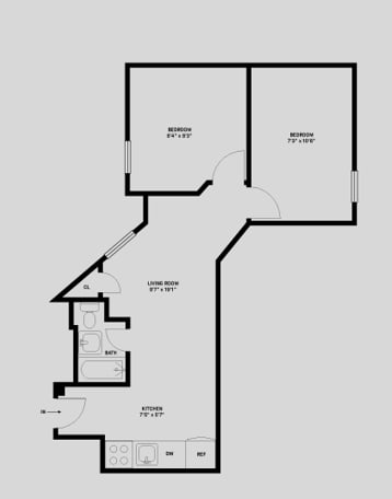 2 Bed 1 Bath