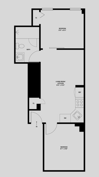 2 Bed 1 Bath