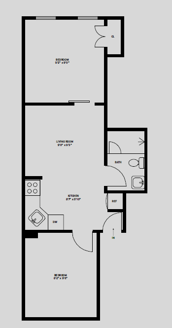 2 Bed 1 Bath
