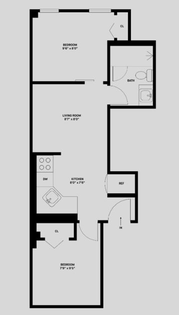2 Bed 1 Bath