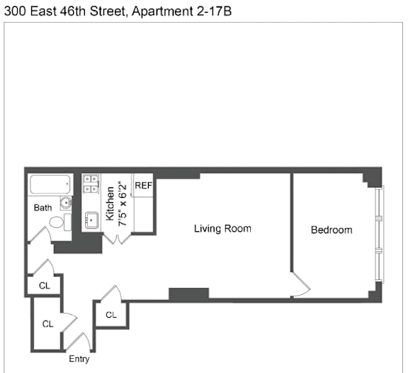B Line 1 Bed 1 Bath