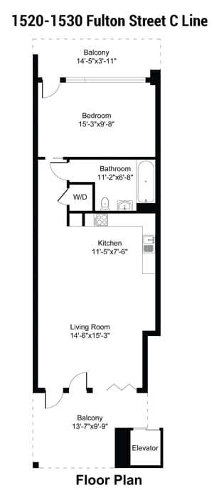 C Line 1 Bed 1 Bath