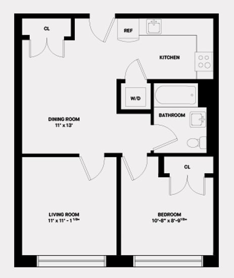E Line 2 Bed 1 Bath